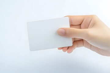 Obraz premium Blank White Card in Hand Mockup Minimalist Design