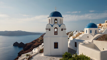 White church in Santorini island, Greece, world's best travel Destination