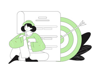 Personnel doing job interview flat vector concept operation hand drawn illustration
