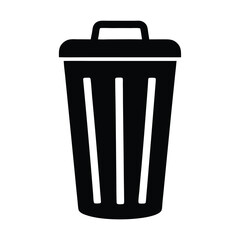 trash bin vector silhouette icon - ideal for business, office, or remote work graphics.