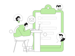 Personnel doing job interview flat vector concept operation hand drawn illustration
