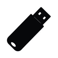 usb flash drive vector silhouette icon - ideal for business, office, or remote work graphics.