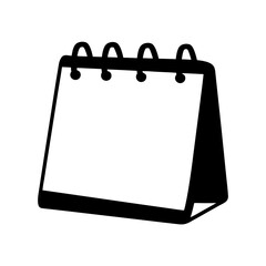 desk calendar vector silhouette icon - ideal for business, office, or remote work graphics.