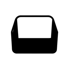 desk organizer vector silhouette icon - ideal for business, office, or remote work graphics.