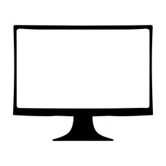 monitor vector silhouette icon - ideal for business, office, or remote work graphics.
