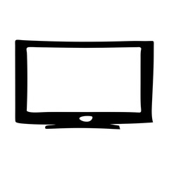 monitor vector silhouette icon - ideal for business, office, or remote work graphics.