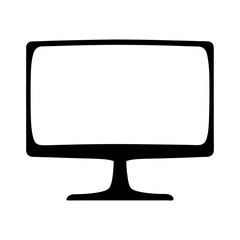monitor stand vector silhouette icon - ideal for business, office, or remote work graphics.