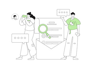 Personnel doing job interview flat vector concept operation hand drawn illustration
