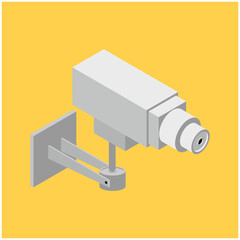 isometric concepts of CCTV cameras, vector illustrations