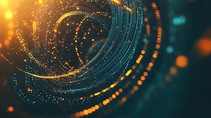 Abstract swirling particles, warm and cool tones
