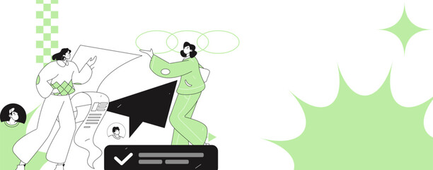 Personnel doing job interview flat vector concept operation hand drawn illustration
