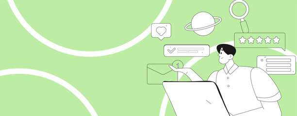 Personnel doing job interview flat vector concept operation hand drawn illustration
