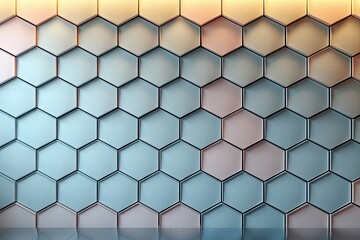 Fototapeta premium A honeycomb pattern of light pastel hexagons
