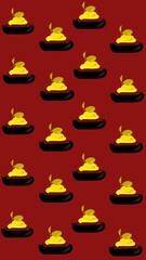 Sweet cake on red background 