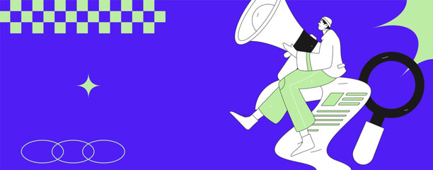 Personnel doing job interview flat vector concept operation hand drawn illustration
