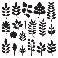 Autumn leaves Silhouette Vector