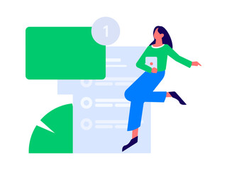 Personnel doing job interview flat vector concept operation hand drawn illustration
