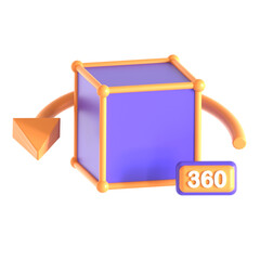 360 view 3d icon illustration