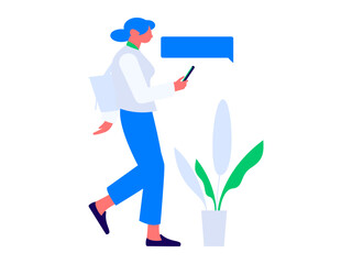 Personnel doing job interview flat vector concept operation hand drawn illustration
