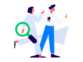 Personnel doing job interview flat vector concept operation hand drawn illustration
