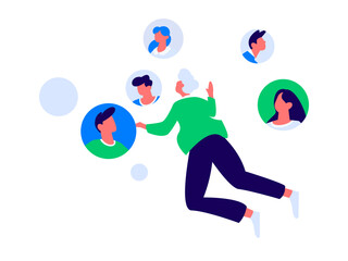 Personnel doing job interview flat vector concept operation hand drawn illustration
