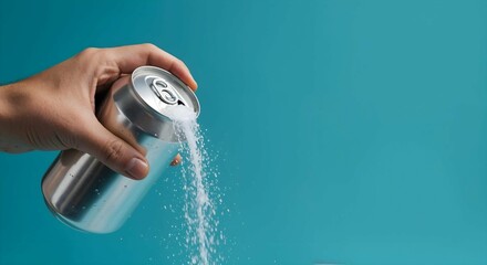 A person pouring sugar out of a can, emphasizing healthy choices and reduced sugar for National Wellness Month