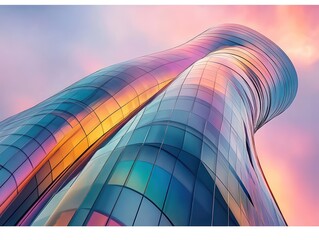 Colorful tower structure illustration