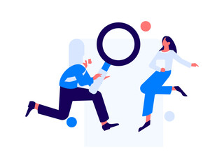 Personnel doing job interview flat vector concept operation hand drawn illustration
