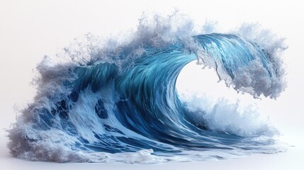 Ocean waves isolated on transparent background