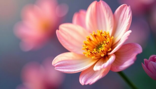 Close-up of a single celebratory flower, delicate petals , macro, refined, soft