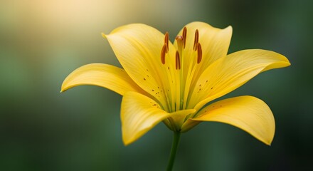 Obraz premium Yellow Lily Flower Close Up