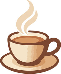 Hot Coffee Cup Vector Illustration – Cozy Morning Drink Clipart for Café Menu and Design Projects