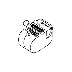 Manual Tally Counter or Mechanical Counter Line Art for Inventory Management