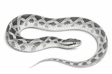 Obraz premium Anaconda snake drawing featuring a black headed python suitable for educational materials, wildlife publications, and branding for nature organizations.