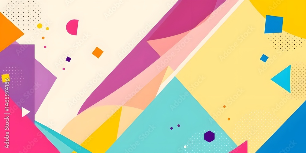 Poster modern geometric design, vibrant colors, dynamic shapes create innovation. energetic background, abs