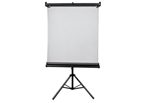 Blank projection screen on tripod stand against isolated on transparent or white background - Powered by Adobe