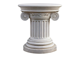 Classic white decorative pedestal isolated on transparent or white background