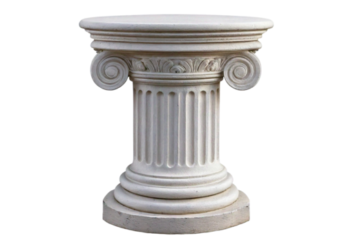 Classic white decorative pedestal isolated on transparent or white background