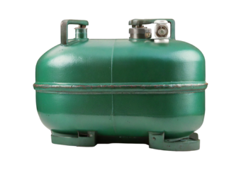 Liquefied nitrogen industrial gas container, isolated on transparent or white background