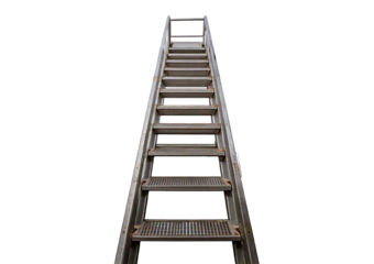 Metal ladder isolated on transparent or white background