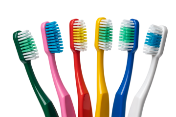 Colorful array of toothbrushes illustrating dental hygiene and healthy teeth care practices