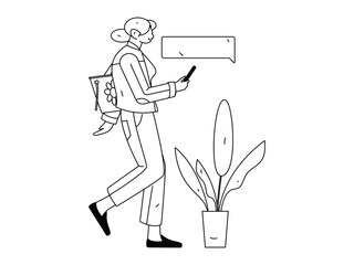 Personnel doing job interview flat vector concept operation hand drawn illustration
