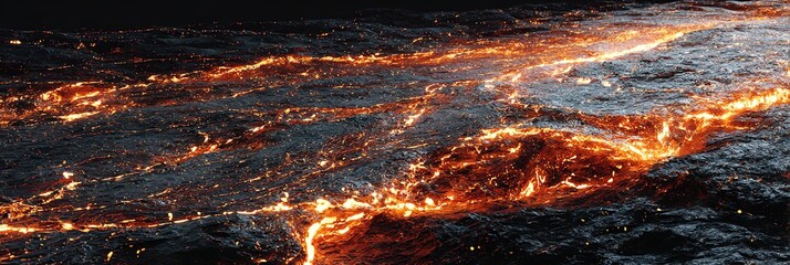 Witness the mesmerizing power of nature with this Ultra HD slow-motion footage of volcanic lava flowing, capturing every fiery detail in stunning 4K resolution
