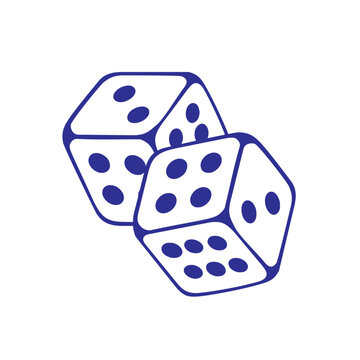 Vector illustration of a dice icon commonly used in several types of games.