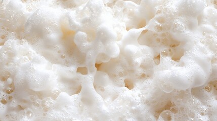 Close Up View of Foamy White Substance with Bubbles