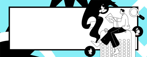 Personnel doing job interview flat vector concept operation hand drawn illustration
