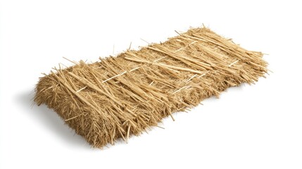 Rectangular bale of dried straw