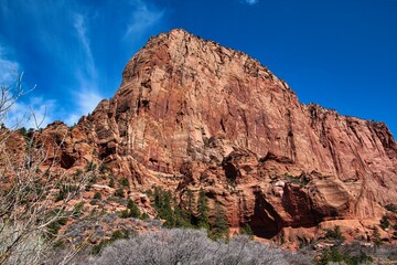Fototapeta premium Horse Ranch Mountain in Kolob Canyons, Zion National Park in Utah.