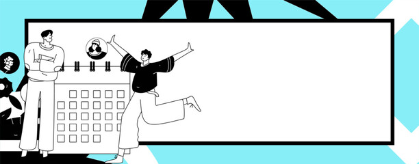 Personnel doing job interview flat vector concept operation hand drawn illustration
