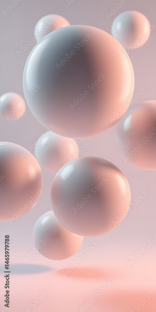 Leinwandbilder Floating Spheres With Luminous Edges In A Dark Void. Abstract Cosmic Scene. 3d Rendered Orbs, Suspended In Space, Casting Soft Shadows. Modern, Clean Aesthetic.